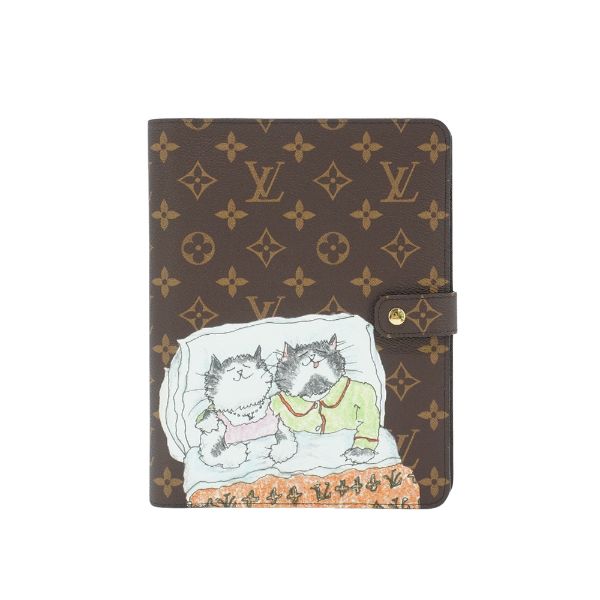 圖片 Louis Vuitton 貓咪印花 Desk 記事本封套-MM(GI1395-咖)