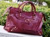 圖片 巴黎世家 Balenciaga 281770 Giant City 中型 金釦機車包 6216 櫻桃紅 