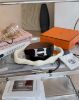 圖片 【HERMES】H銀扣雙面皮帶 3.2CM 光滑面黑色/粒面棕色