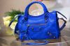 圖片 巴黎世家 Balenciaga 300295 Mini City 迷你小扣 機車包 4315 亮藍