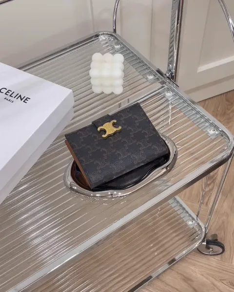 圖片 【CELINE】凱旋門對開中夾 深老花
