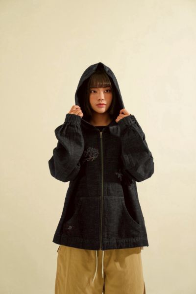  SSSTUFFF Starfff Embroidery Denim Zip Up Jacket ''blue'' 