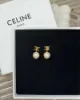 圖片 【	CELINE】凱旋門珍珠耳環 金色
