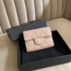 圖片 Chanel 拿鐵色金釦荔枝雙層卡包