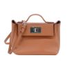 圖片 Hermes 展示品 24/24 牛皮銀扣斜背包-21cm(37金棕)