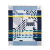 圖片 Hermes 展示品 Avalon JumpH 緹花羊毛混紡雙面薄毛毯(黑/灰/淡藍)