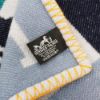 圖片 Hermes 展示品 Avalon JumpH 緹花羊毛混紡雙面薄毛毯(黑/灰/淡藍)
