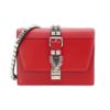 圖片 Prada 展示品 Saffiano Eleltra 銀釦全皮鉚釘鍊帶斜背包(1BD120-紅)