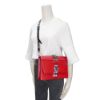 圖片 Prada 展示品 Saffiano Eleltra 銀釦全皮鉚釘鍊帶斜背包(1BD120-紅)