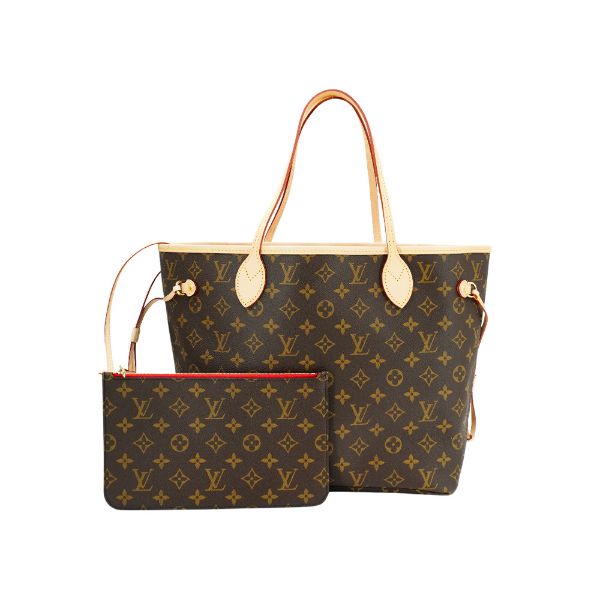 圖片 Louis Vuitton 展示品 Neverfull MM 字花帆布托特包(M46987-咖)