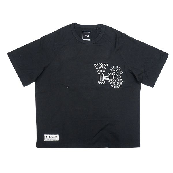 圖片 Y-3 棉質刺繡Logo男生短袖T恤(KQ9307-黑)