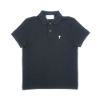 圖片 Ami 刺繡白Logo男生短袖Polo上衣(黑)