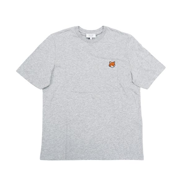 圖片 Maison Kitsune 狐狸刺繡logo男生圓領短袖上衣-S(淺灰)