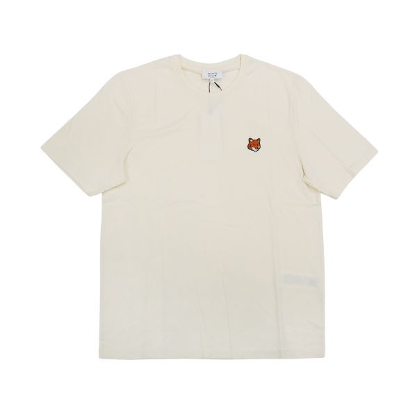 圖片 Maison Kitsune 狐狸刺繡logo男生圓領短袖上衣(米色)