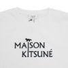 圖片 Maison Kitsune 黑色字母logo男生圓領短袖上衣(白)