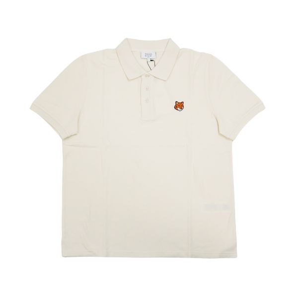 圖片 Maison Kitsune 狐狸刺繡logo男生短袖Polo上衣(米色)