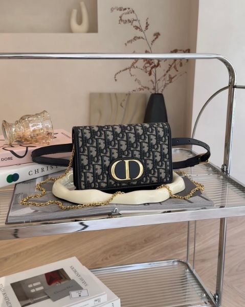 圖片 【DIOR】30 MONTAIGNE 二合一手拿包 藍色老花