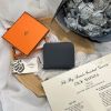 圖片 Hermès Silk In Epsom 石板灰小牛皮絲巾短夾