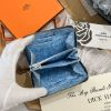 圖片 Hermès Silk In Epsom 石板灰小牛皮絲巾短夾