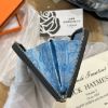 圖片 Hermès Silk In Epsom 石板灰小牛皮絲巾短夾