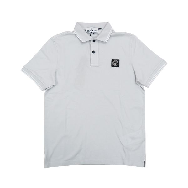 圖片 Stone Island 十字品牌黑標男生短袖Polo上衣(天空藍)