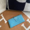 圖片 Hermes 牛仔藍銀釦Bearn長夾