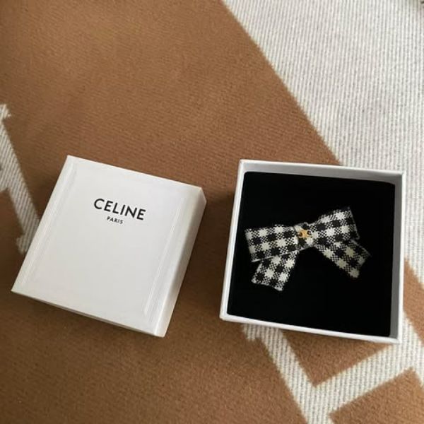圖片 Celine 凱旋門格紋髮夾