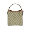 圖片 Gucci 展示品 GG Emblem 帆布拚牛皮水桶二用包(815118-咖)
