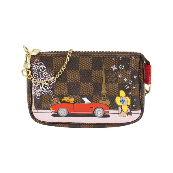 圖片 Louis Vuitton 櫻花圖案帆布金鍊小包(N60259-咖)