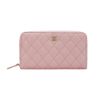 圖片 Chanel 展示品 金雙C菱格粒紋牛皮拉鍊長夾(AP0242-粉)
