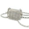 圖片 Chanel 展示品 皮穿鍊水鑽掀蓋迷你斜背包吊飾(銀)