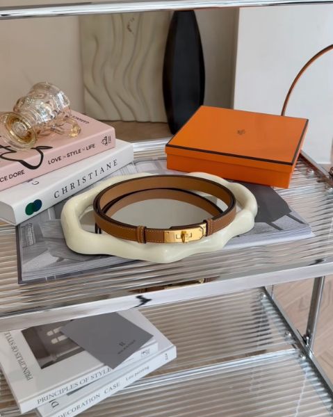 圖片 【HERMES】KELLY 皮帶 金棕金