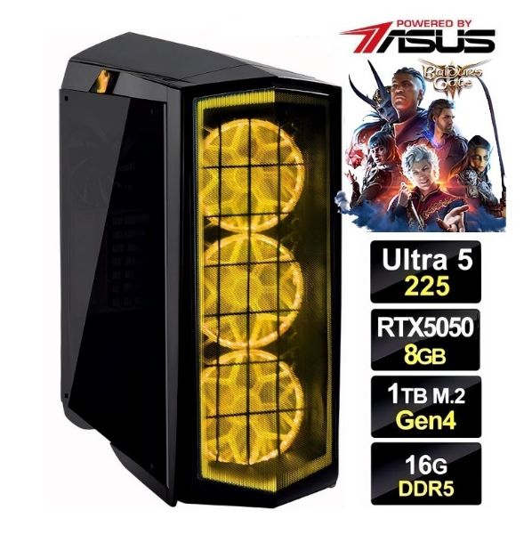 圖片 柏德之門】十核 Ultra 5 華碩 H810 超頻雙扇 RTX5050 O8G 電競 1T 金牌 電腦 主機