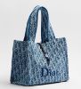 圖片 DIOR Dioriviera 綿柔感 Book Tote 小型托特包 藍色綿柔感 Dior Oblique 帆布托特包