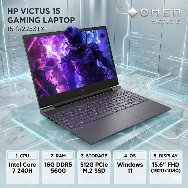 圖片 ⭐️HP Victus Gaming 15-fa2253TX 15吋 電競筆電 Core7 240H/16G/512SD/RTX5060/W11⭐️