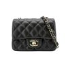 圖片 Chanel 展示品 Coco 淡金logo羊皮方胖斜背包-17cm(A35200-黑)
