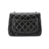 圖片 Chanel 展示品 Coco 淡金logo羊皮方胖斜背包-17cm(A35200-黑)
