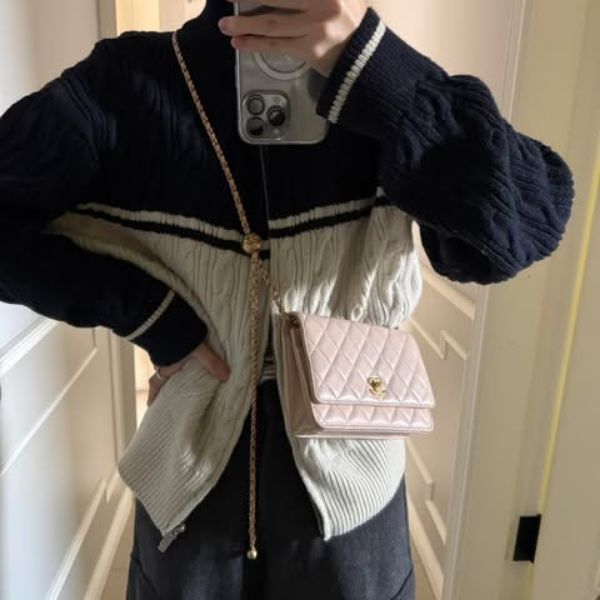 圖片 Chanel 淺米色羊皮金球woc 