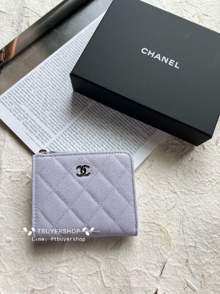 圖片 Chanel CF 紫 荔枝皮 分類L短夾/錢包