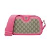 圖片 Gucci 展示品 Ophidia GG Supreme 帆布漸層斜背相機包(752591-桃紅/棕)