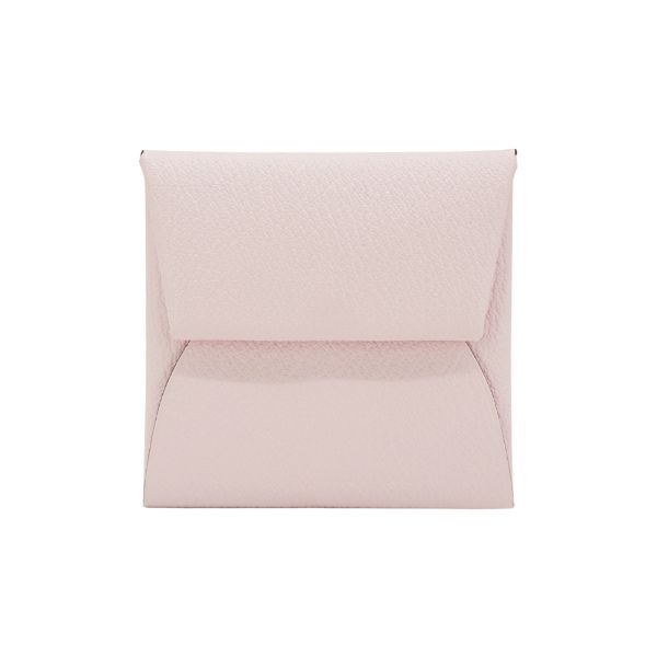 圖片 Hermes 展示品 Bastia Chevre 山羊皮方型暗釦零錢包(櫻花粉)