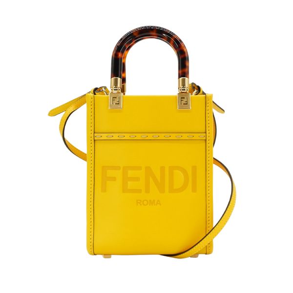 圖片 Fendi Sunshine 全皮手提斜背二用包-Mini(8BS051-黃)