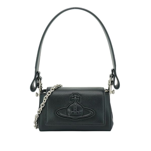 圖片 Vivienne Westwood Hazel Small 浮雕土星荔紋面兩用包(黑)