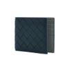 圖片 Bottega Veneta Bi-Fold 牛皮拚色八卡對開短夾(743211-午夜藍/灰)