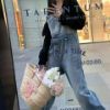 圖片 Celine 櫻花粉凱旋門草編籃子包