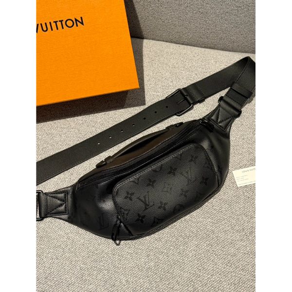 圖片 Louis Vuitton Lv 經典 午夜黑 老花logo設計 新款 手提 腰包