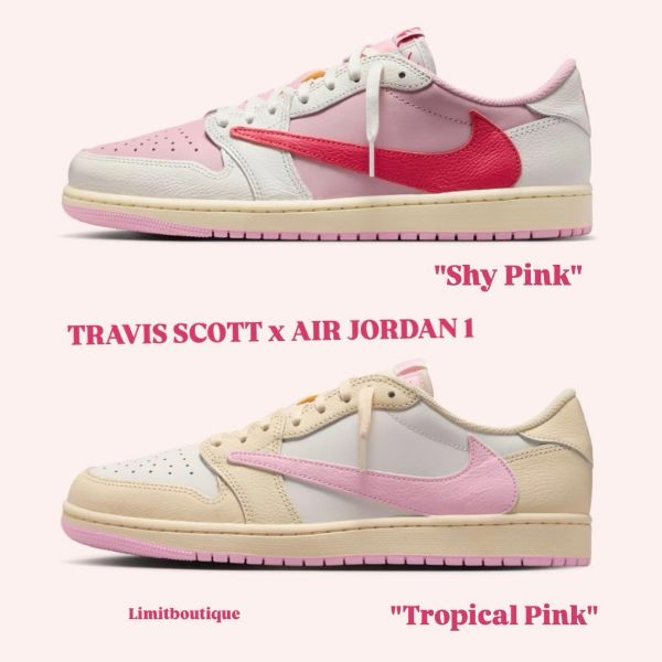 圖片 Travis Scott × Nike Air Jordan 1 淺粉 桃紅 倒鉤 球鞋