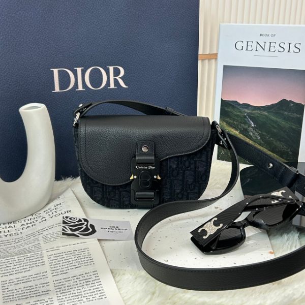 圖片 DIOR 深老花迷你馬鞍男小包