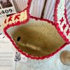 圖片 MARNI SMALL NASSA 紅色縫線米色拉菲草包