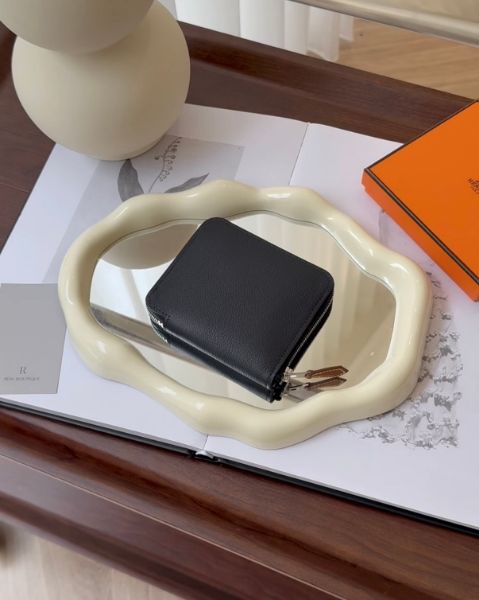 圖片 【HERMES】SILLK'IN 絲巾短夾 黑藍色